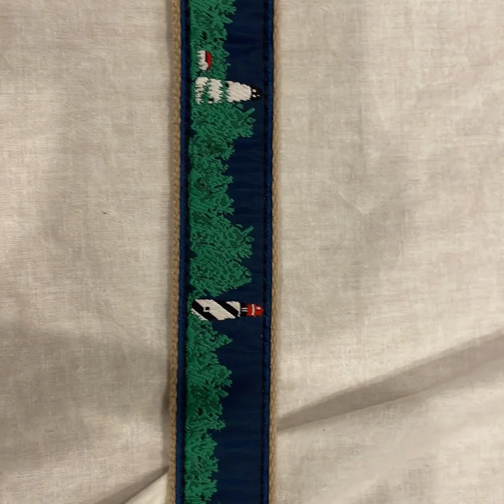 Boys lighthouse leather belt made in Essex, CT